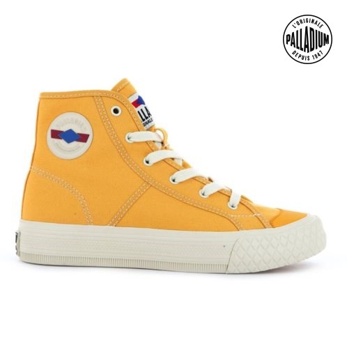 Palladium Palla Louvel High Tops Men's Sneakers Mustard | UK F968-PEM